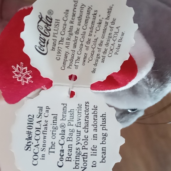 Coca Cola Holiday Bear and Seal Bean Bag Plush Set 1997 - Picture 7 of 7